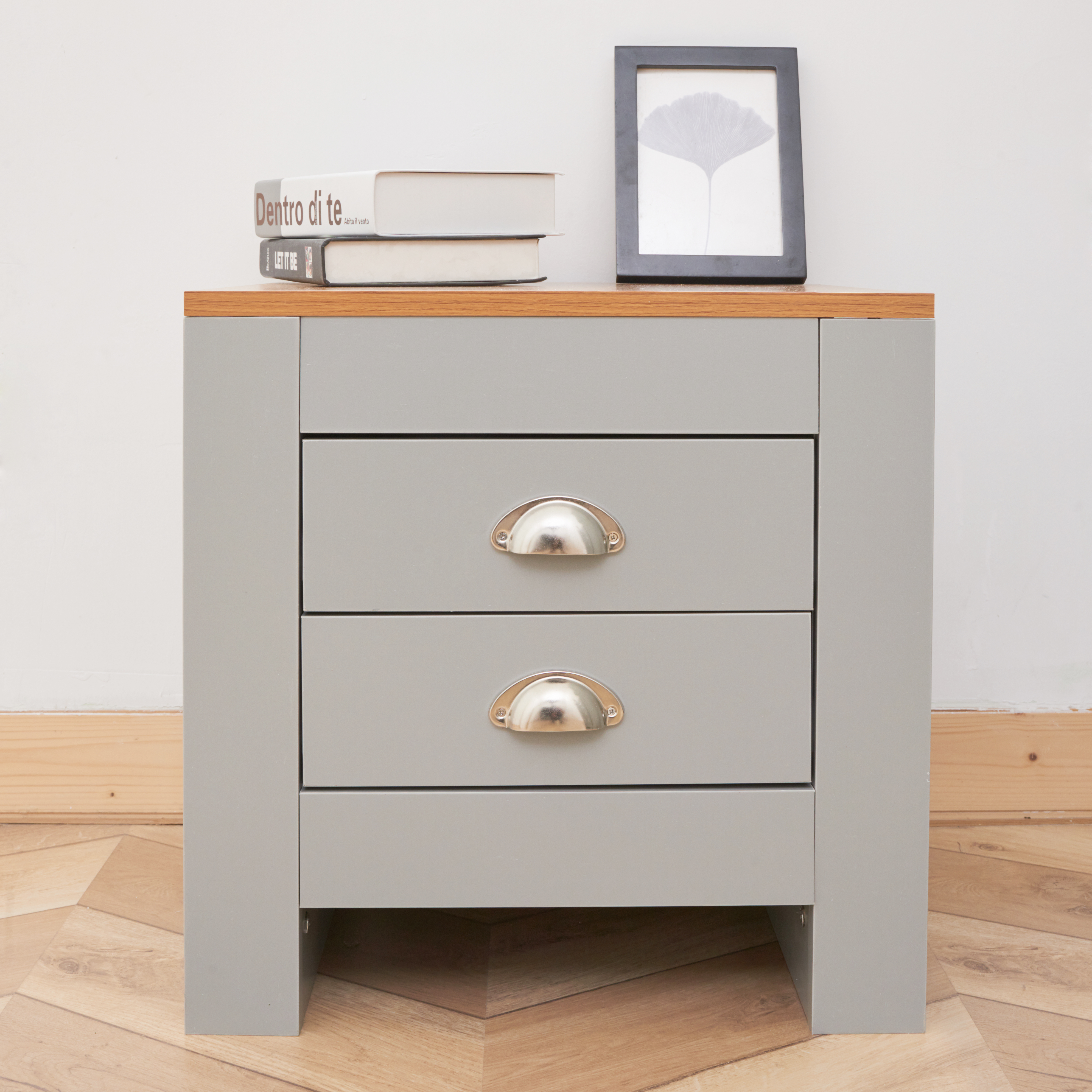 Grey 3 PC MDF Wooden Storage Cabinet Set