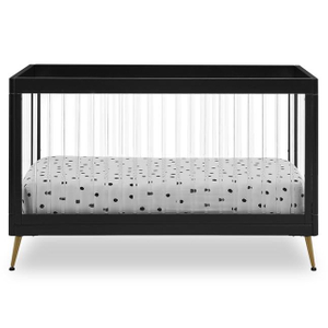 Black Modern Wood Baby Crib Convertible