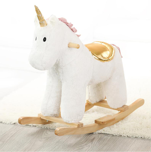 Wooden Toy and Plush Rocking Horse