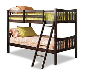 Convertible Espresso Wood Bunk Bed