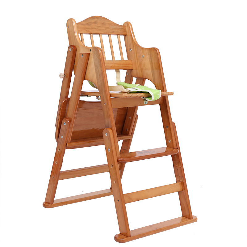 Adjustable Solid Wood Baby High Chair