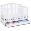 Convertible White Wood Baby Crib with Drawer