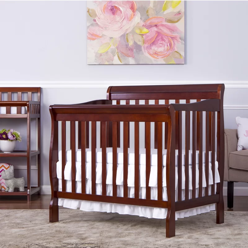 Multi Function Wood Baby Crib White And Cherry