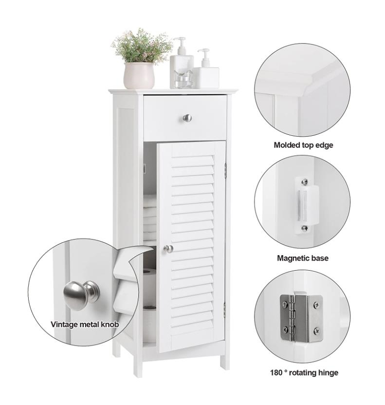 Bathroom Wood Floor Cabinet Storage Organizer
