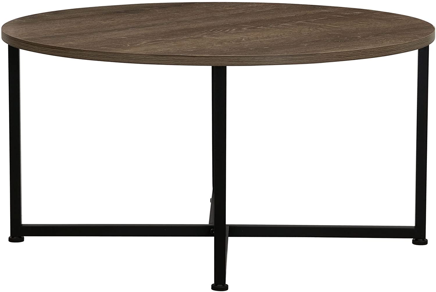 Steel Frame Wood Round Coffee Table