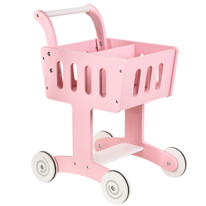 Wooden Toy Pink Shopping Cart