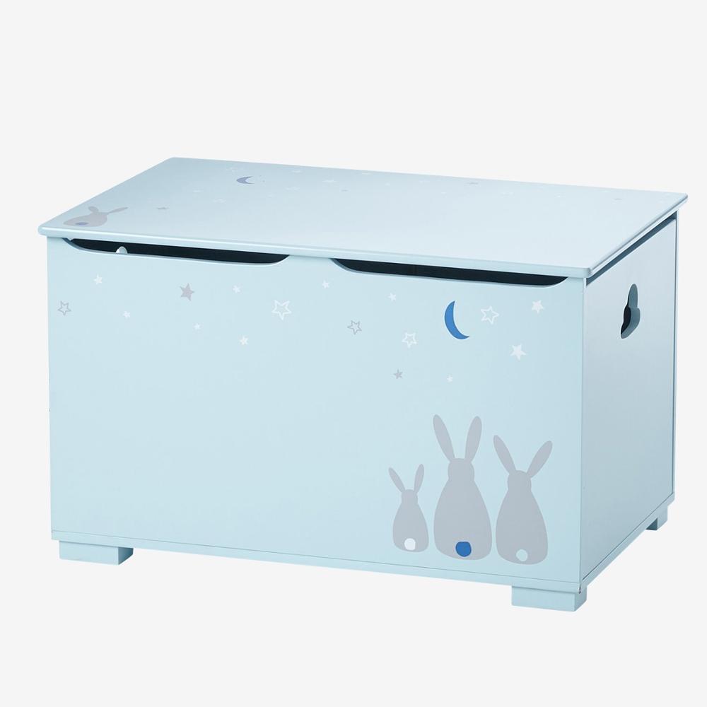 Blue MDF Wooden Storage Chest Toy Box for Kids from China manufacturer Kindercasa Furniturings
