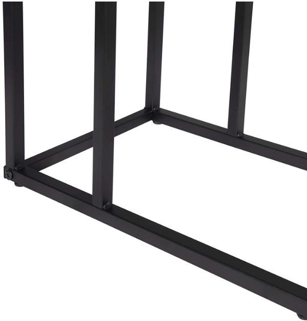 Black MDF Wood Side Table for Sofa