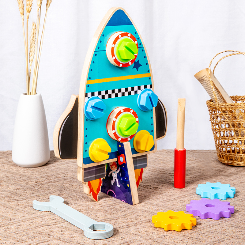 Wooden Toy Space nut rocket