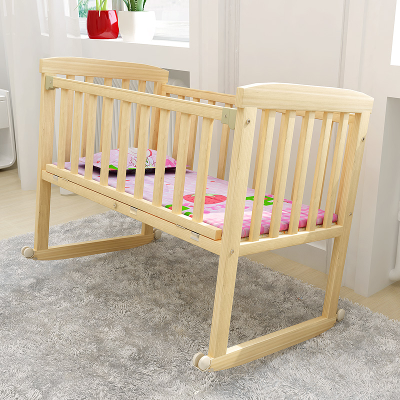 Wood Baby Crib with Mosquito Net