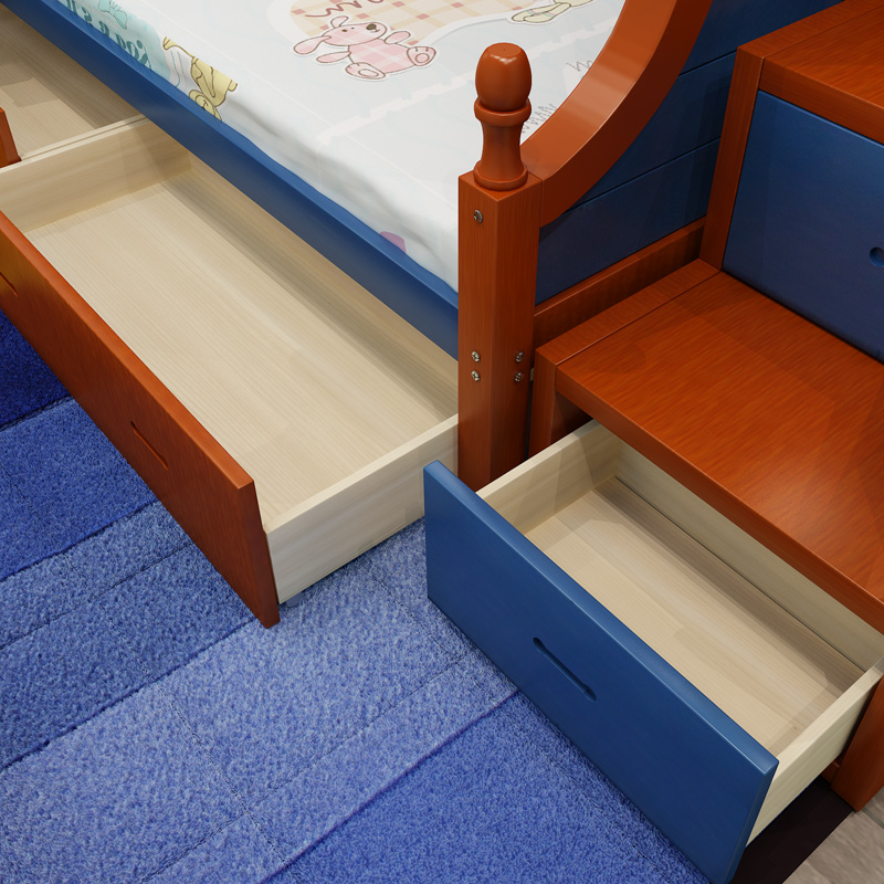 Kids Pine Wood Triple Bunk Bed