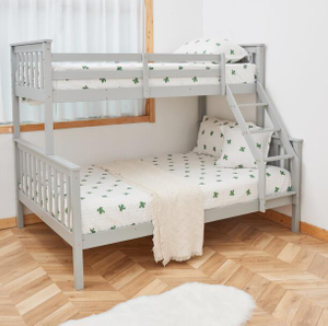 Convertible Grey Solid Wood Triple Bunk Bed