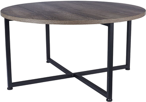 Steel Frame Wood Round Coffee Table