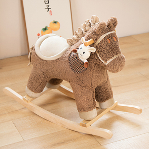 Wooden Toy and Plush Rocking Horse