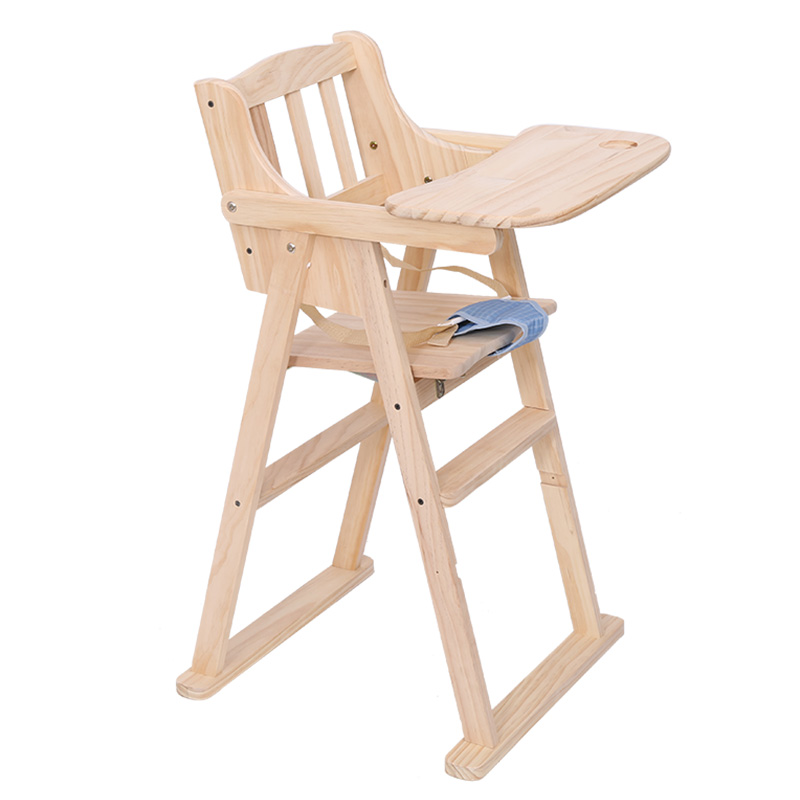 Varnish Foldable Wood Baby Dinning Chair