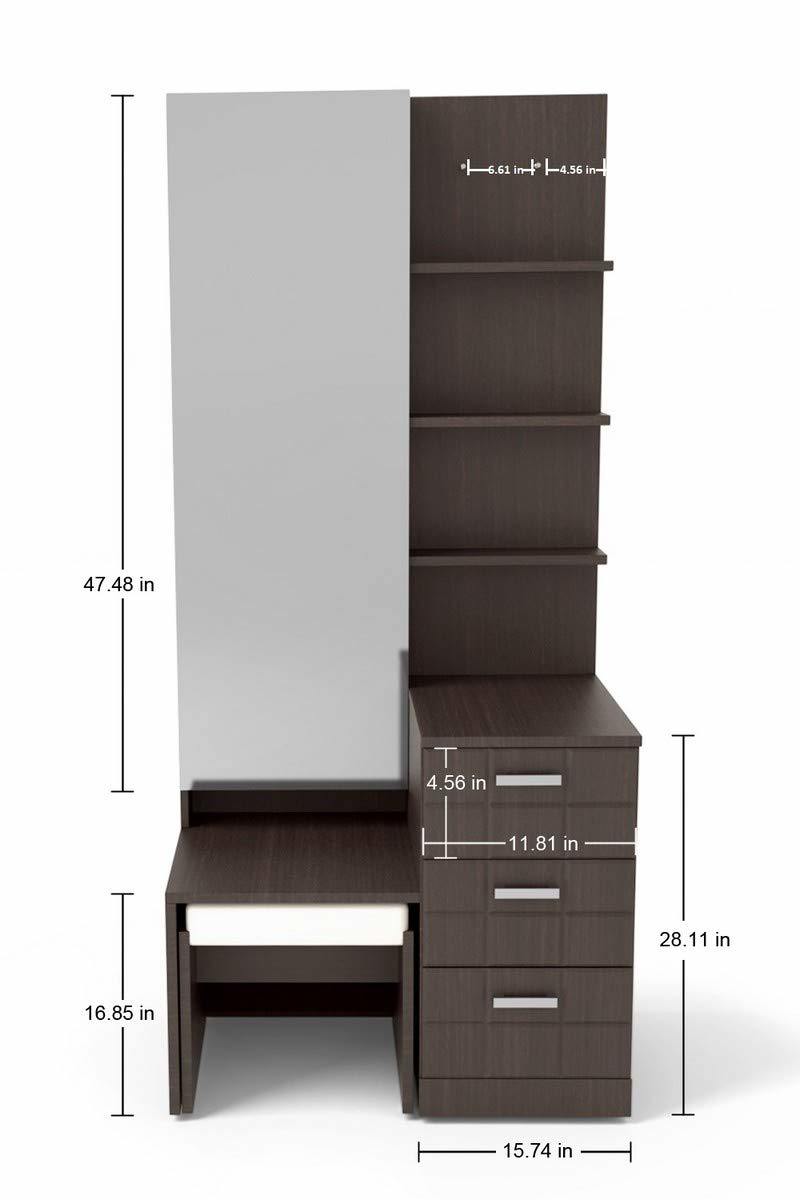 Modern Wood Dressing Table with Mirror