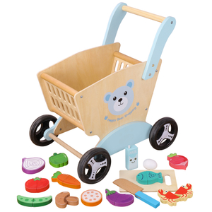 Wooden bear shopping cart